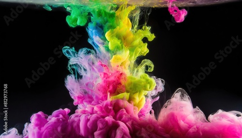  Colorful ink in water
