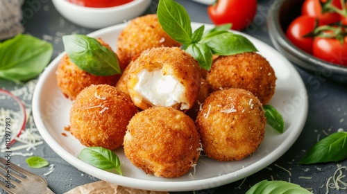 Italian Arancini with Mozzarella made with air fryer.