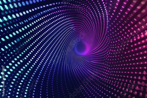 a purple and blue tunnel of dots