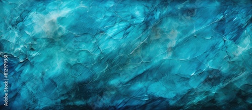Top view of a high resolution aquamarine stone background featuring ample copy space for your creative needs
