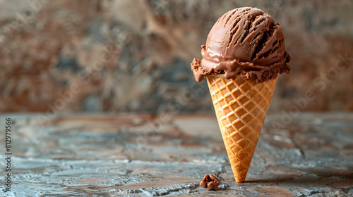 Cono de helado de chocolate