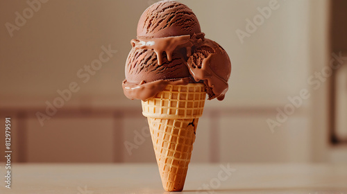 Cono de helado de chocolate