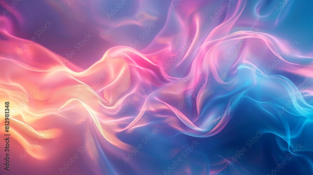 An abstract background with a glowing gradient of blue and pink hues