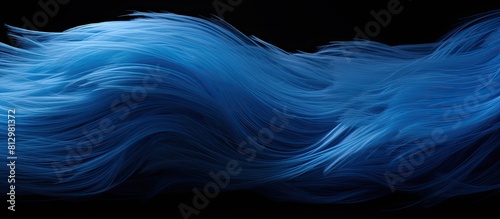 A copy space image featuring hollowfiber polyester fiber on a background of black and blue photo