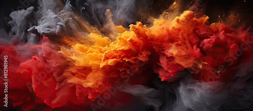 An abstract powder splat creates a captivating background with ample copy space for images