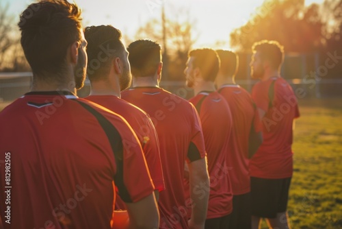 Soccer / Football player standing together before the match starts