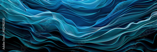 Flowing Abstract Blue Waves