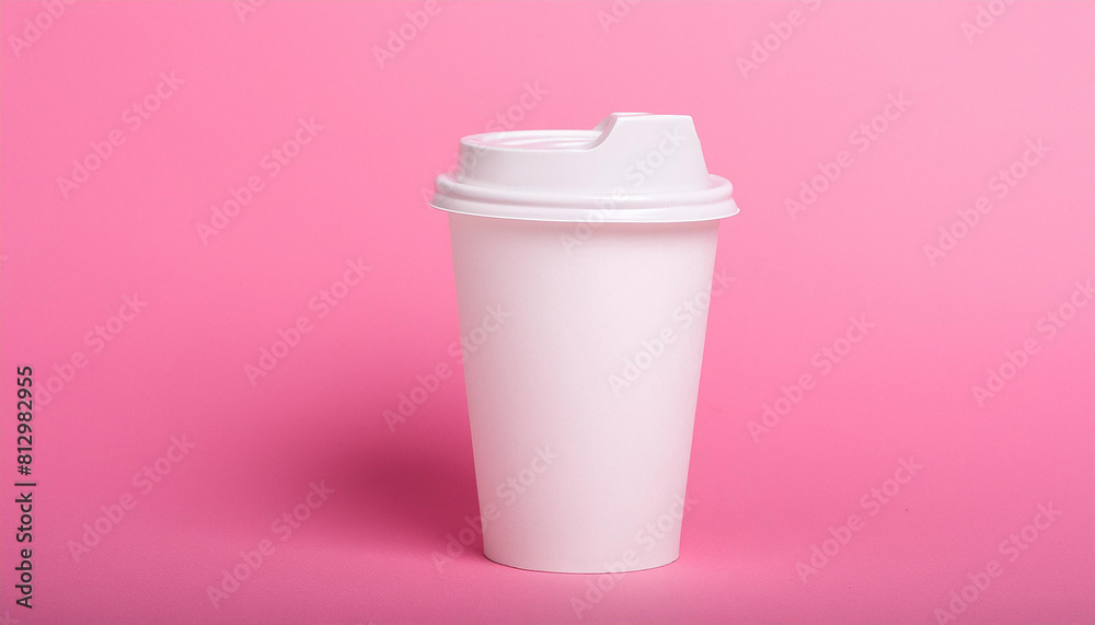 Disposable white paper cup with lid for tea or coffee. Take away drink. Mock up. Hot beverage. Disposable white paper cup with lid for tea or coffee. Take away drink. Mock up. Hot beverage.