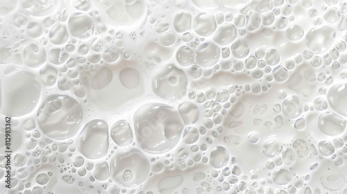 Abstract white soap foam bubbles texture background 
