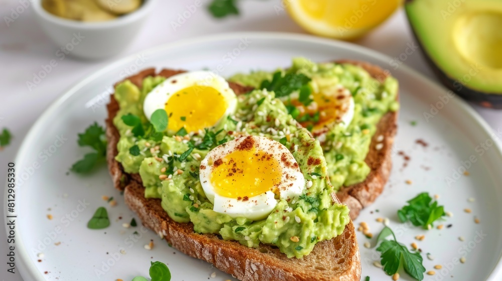 Sliced Avocado: Pure and Pristine on White Background - Clipping Path Included [16:9 Aspect Ratio]
