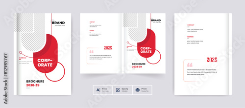 Modern corporate Business brochure cover page annual report book cover business profile design template elegant modern editable text and vector design layout