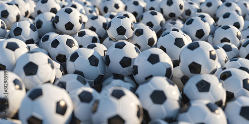 Soccer balls background sports background - Ai Generated