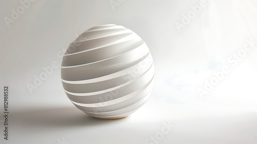 Minimalist White Spiral Sphere