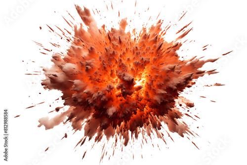 A fiery explosion with sparks and flames.