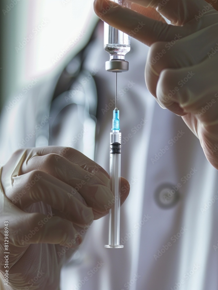 Doctor administering a vaccination - a pivotal moment in public health, as a healthcare professional delivers a vaccine, safeguarding individuals and communities against infectious diseases Doctor administering a vaccination - a pivotal moment in public health, as a healthcare professional delivers a vaccine, safeguarding individuals and communities against infectious diseases
