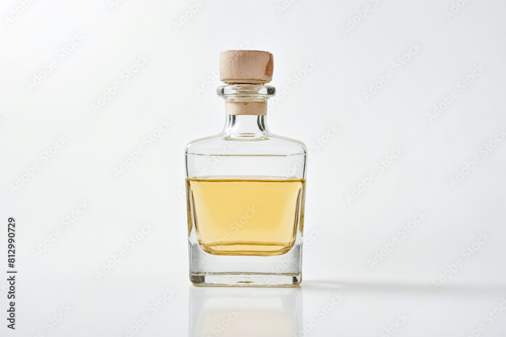 Elegant Glass Bottle Containing Golden Liquid Elegant Glass Bottle Containing Golden Liquid