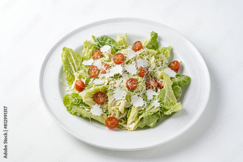 Fresh Caesar Salad with Cherry Tomatoes and Grated Cheese Fresh Caesar Salad with Cherry Tomatoes and Grated Cheese