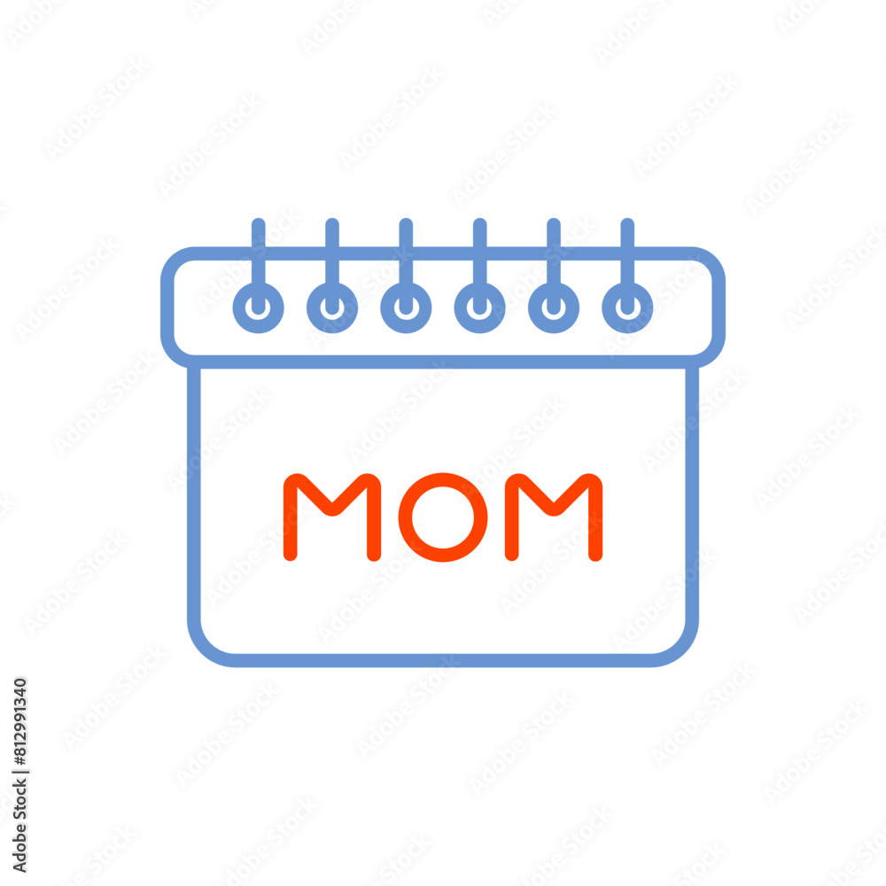 Icon Line dual tune color blue and red Mother's Day Icon Line dual tune color blue and red Mother's Day