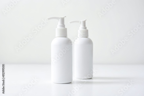 Two White Pump Bottles on a Clean, White Background