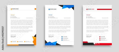 Abstract letterhead design template with yellow, blue, and green color. Editable letterhead design layout, letterhead, letter head, Business letterhead design