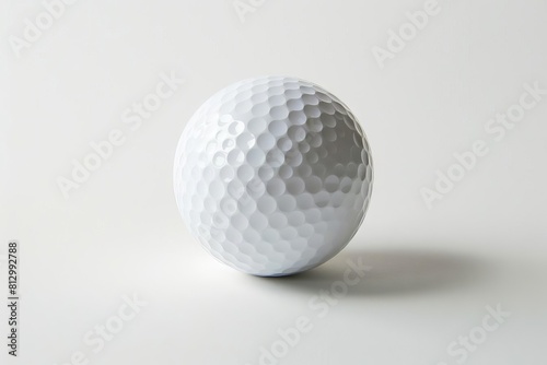 pristine white golf ball isolated on pure white background minimalist sports equipment photography