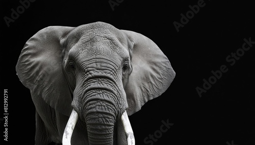 Elephant on black background