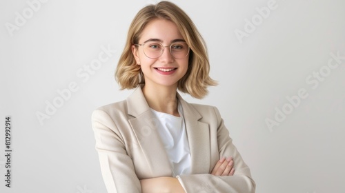 Confident Businesswoman with Glasses