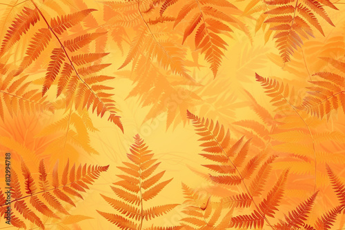 Orange color Fern Background | Beautiful Botanical Design | Nature, Plants, Fern Leaves, Orange color Foliage, Natural Patterns, Greenery, Floral Backgrounds 