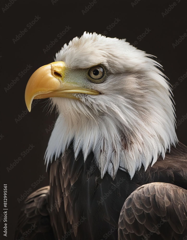 Obraz premium bald eagle head on black background