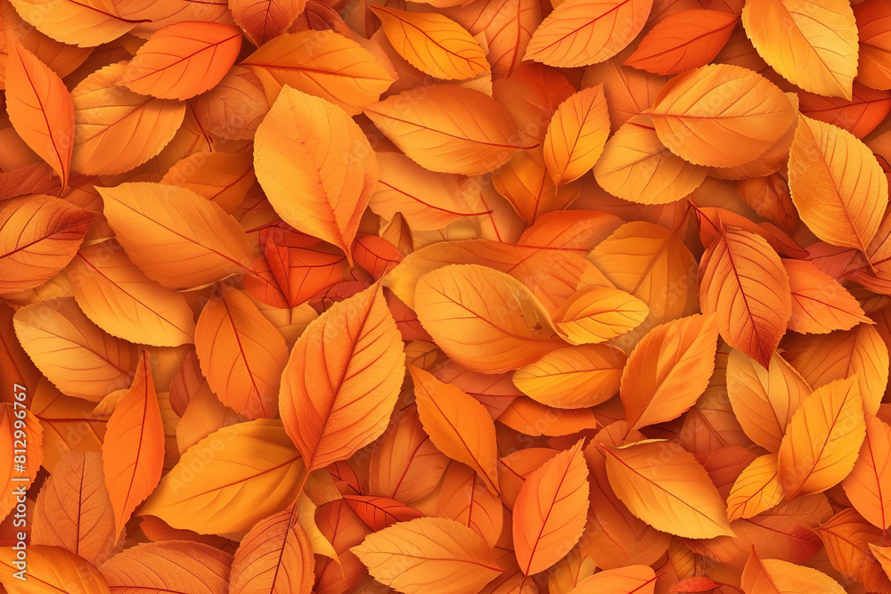 Orange color Leaves Background | Autumnal Beauty Design | Fall Foliage, Nature, Vibrant Orange color, Seasonal Aesthetic, Natural Patterns
