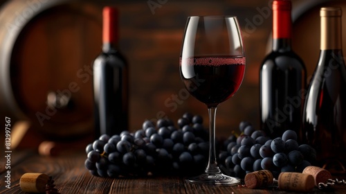 Tasting of red Bordeaux wine  Merlot or Cabernet Sauvignon red wine grapes on cru class vineyards in Pomerol  Saint-Emilion wine making region  France  Bordeaux