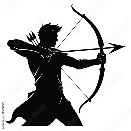 Male archer vector silhouette