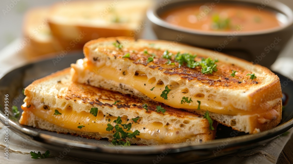 Grilled cheese sandwich with lots of cheese.