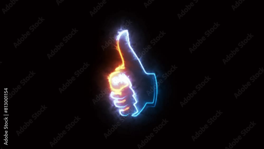 Animated like icon with a glowing neon effect