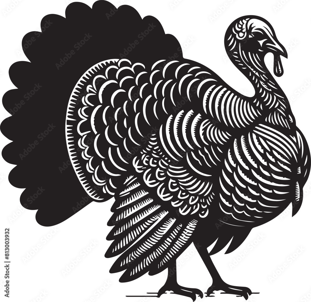 Turkey silhouette vector black and white. Turkey logo. Turkey silhouette vector black and white. Turkey logo.