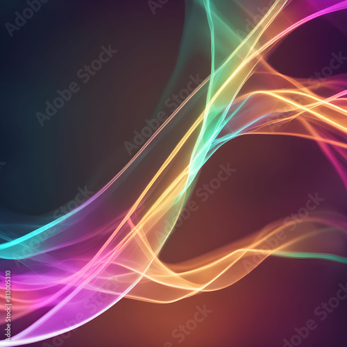 abstract colorful blurred neon wave bokeh background created using generative AI tools
