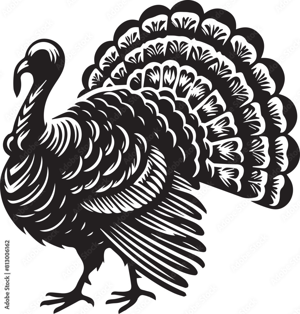 Turkey silhouette vector black and white. Turkey logo. Turkey silhouette vector black and white. Turkey logo.