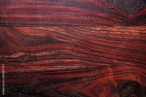 Vivid close-up of red mahogany wood grain, showcasing deep, swirling patterns ideal for artistic and design purposes