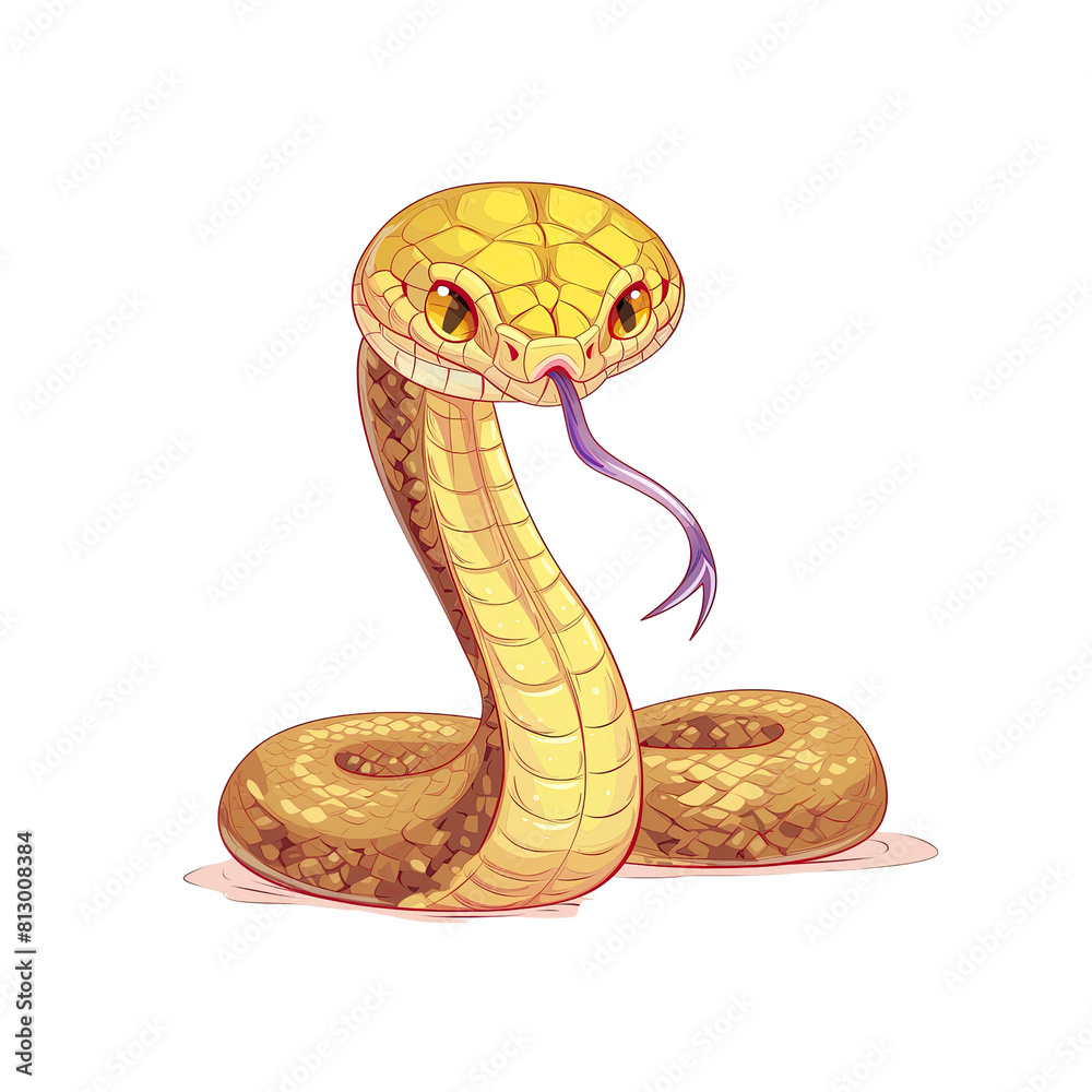 Fototapeta premium Adorable Snake Cartoon Slithering Graceful, Cartoon Illustration