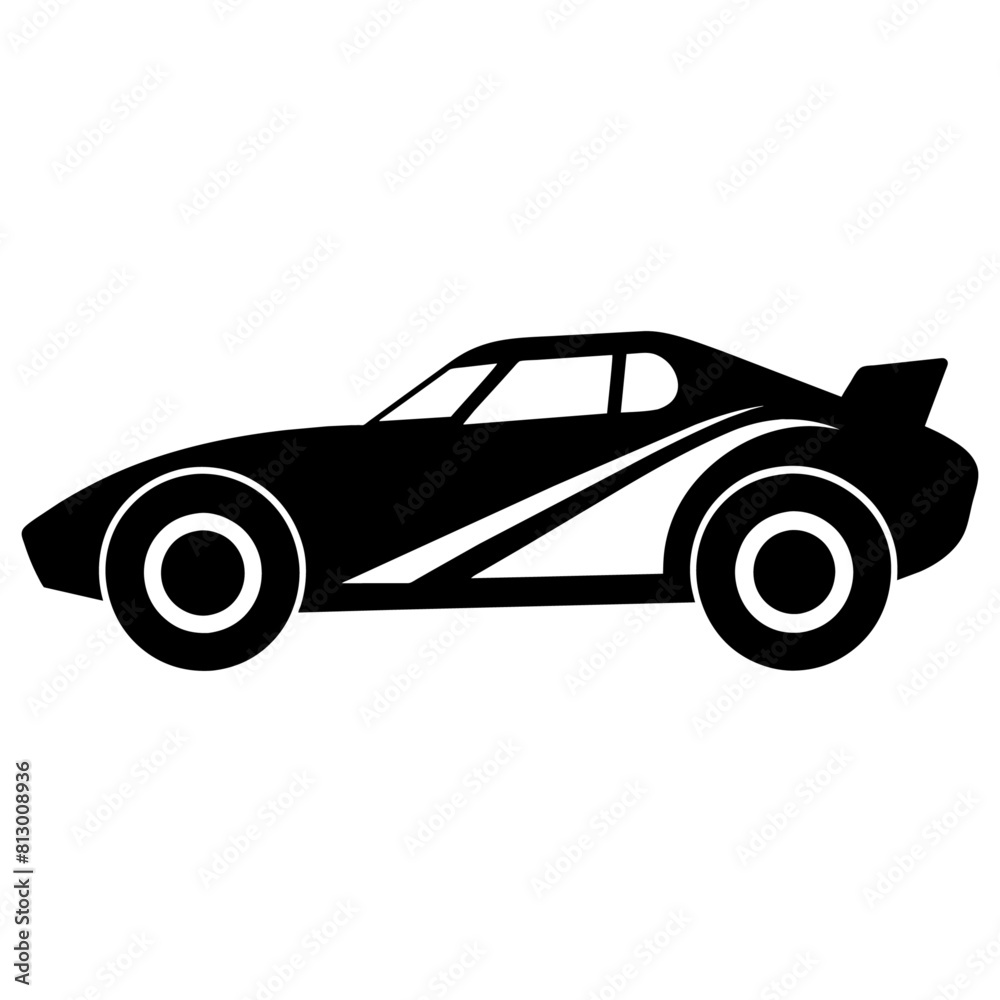 Dirt Track Race Car vector silhouette, white background Dirt Track Race Car vector silhouette, white background