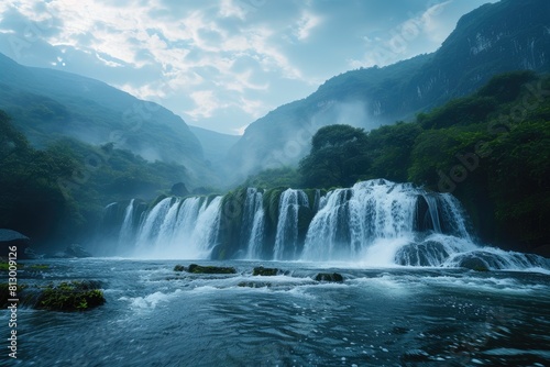 Cascade of Serenity  Majestic Waterfall Amidst Nature s Beauty