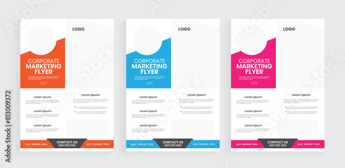 Corporate marketing a4 flyer design, advertising marketing material template, leaflet design, handout layout, or case study flier design.