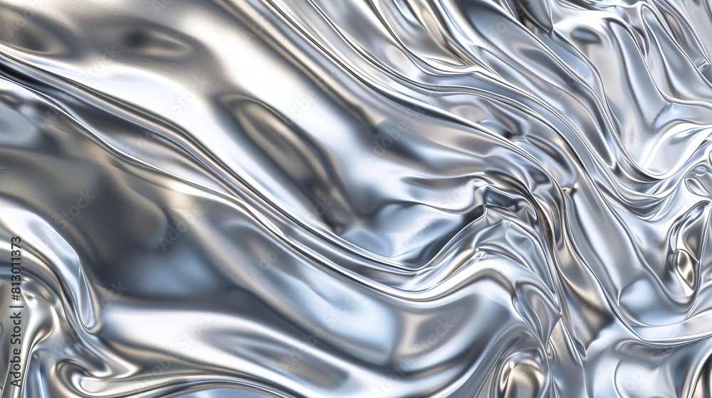 An expansive backdrop of flowing metal chrome An expansive backdrop of flowing metal chrome