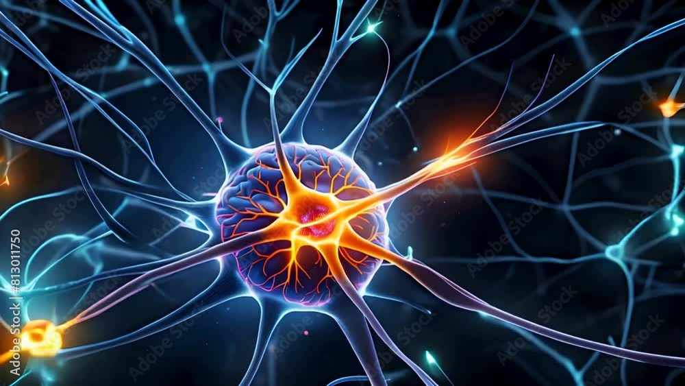 brain neurons glowing background. animations