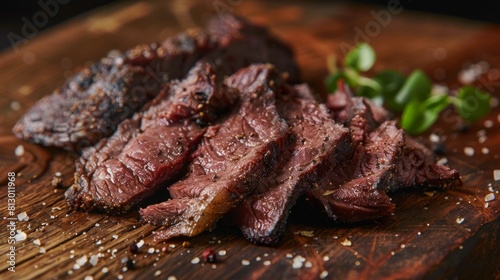 The cuisine of Botswana. Biltong - dried meat Jump or Round Steak.