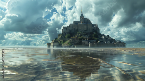 Mont Saint-Michel in the Ocean photo
