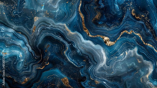 Stunning Swirling Patterns in Emerald and Sapphire Marble Tiles, Ideal for Avant-Garde Flooring and Artistic Backgrounds