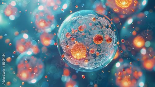 Illuminated pharmaceutical microspheres filling with therapeutic compounds  a microscopic glimpse into targeted drug delivery photo