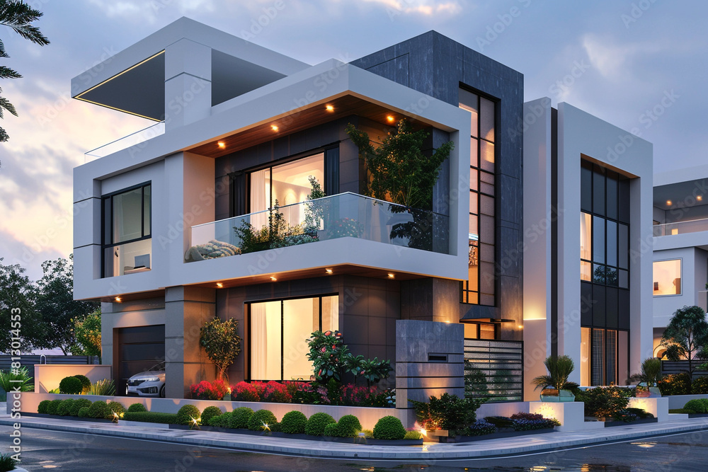 exterior outlook of modern house.