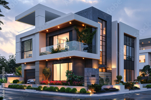 exterior outlook of modern house.